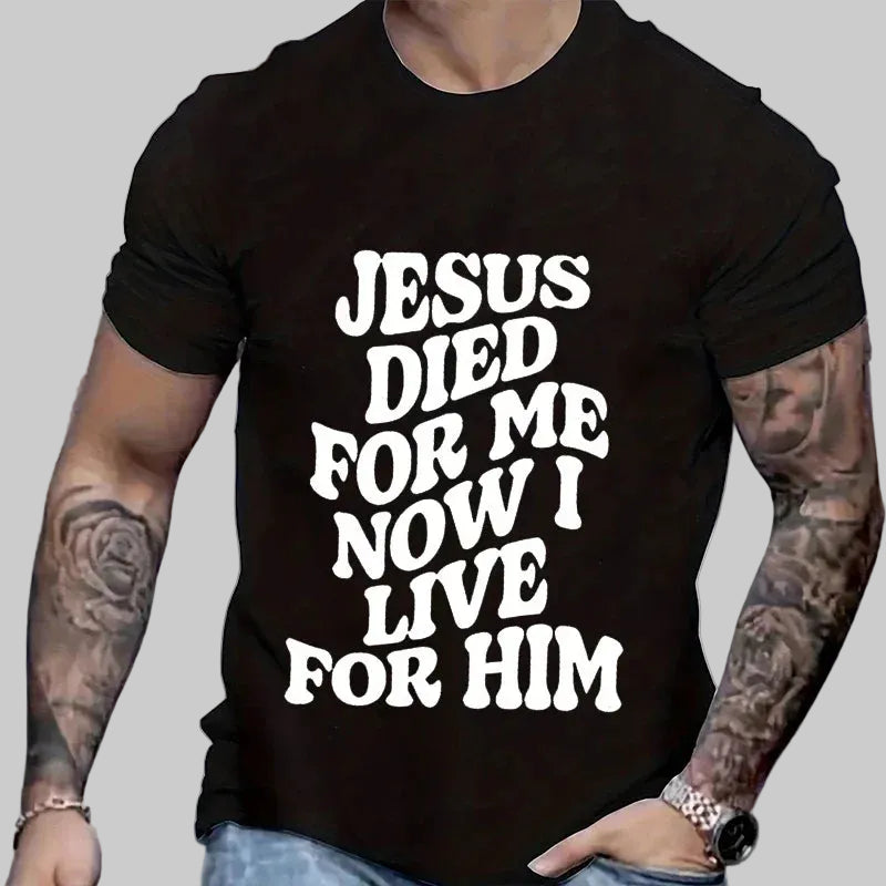 Men's Aesthetic Religious Christian T Shirt Jesus Bible Verse Print Men T-shirt Unisex Harajuku Casual Oversized T-Shirts Tops