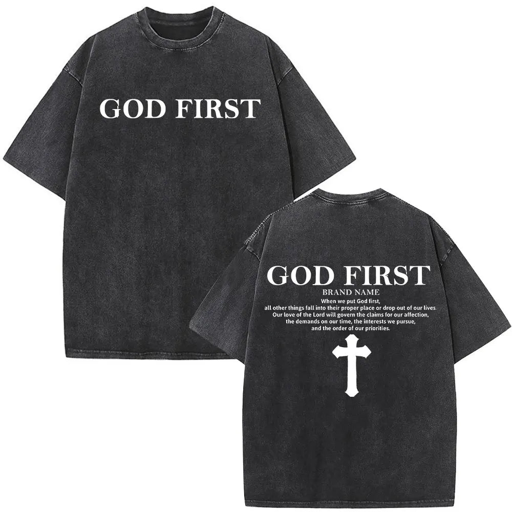 Vintage Washed Nothing But The Blood of Jesus Christian Bible Verse Comfort  T-shirts Men Women Fashion  T Shirt Street Wear