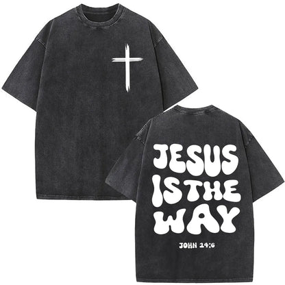 Vintage Washed Nothing But The Blood of Jesus Christian Bible Verse Comfort  T-shirts Men Women Fashion  T Shirt Street Wear