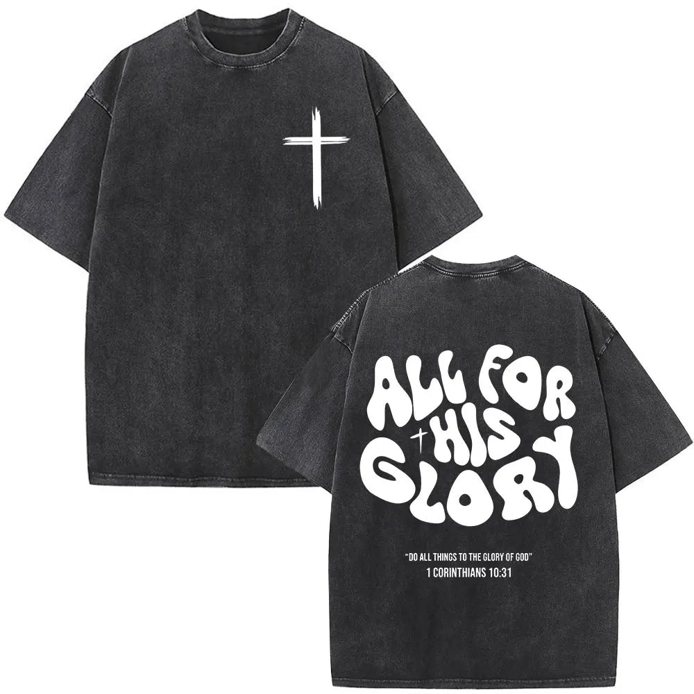 Vintage Washed Nothing But The Blood of Jesus Christian Bible Verse Comfort  T-shirts Men Women Fashion  T Shirt Street Wear