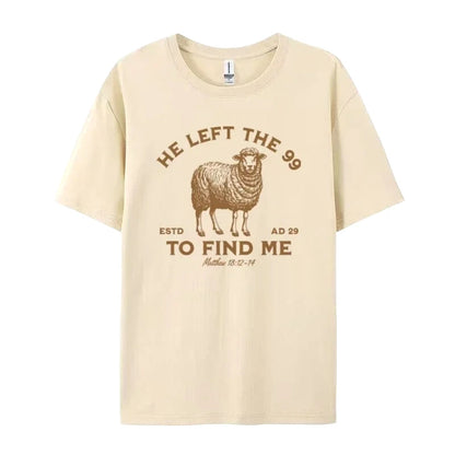 He Left the 99 Women Vintage Christian Inspirational T-Shirt Bible Verse T Shirt Jesus God Graphic Tee Unisex Religious Top Gift