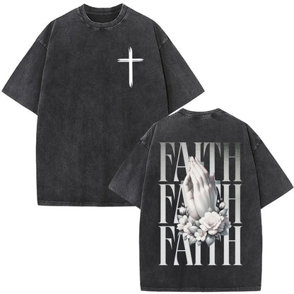 Vintage Washed Nothing But The Blood of Jesus Christian Bible Verse Comfort  T-shirts Men Women Fashion  T Shirt Street Wear