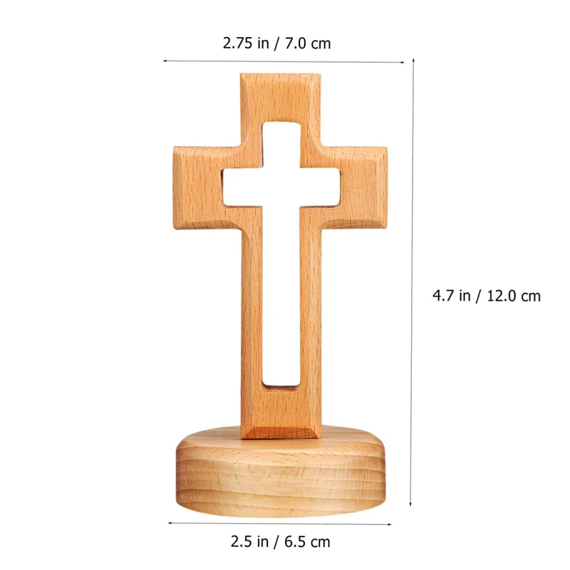 Holy Church Religious Ornament Statue Cross Wood Crucifix Standing Jesus Wall Wooden Religious Christian Table Decoration Gifts