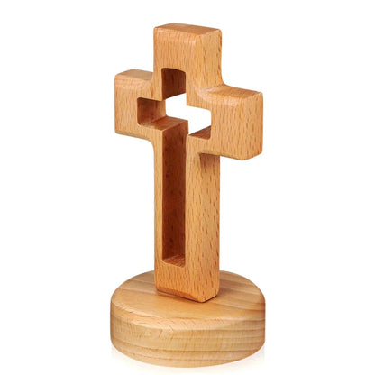 Holy Church Religious Ornament Statue Cross Wood Crucifix Standing Jesus Wall Wooden Religious Christian Table Decoration Gifts