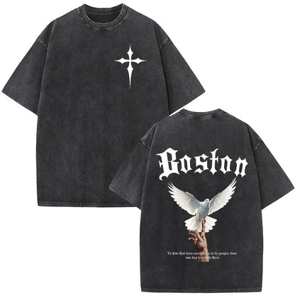 Vintage Washed Nothing But The Blood of Jesus Christian Bible Verse Comfort  T-shirts Men Women Fashion  T Shirt Street Wear