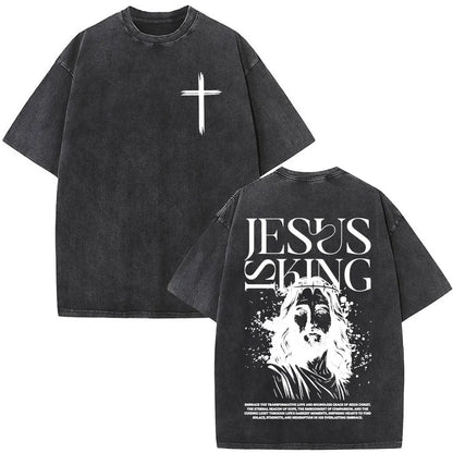 Vintage Washed Nothing But The Blood of Jesus Christian Bible Verse Comfort  T-shirts Men Women Fashion  T Shirt Street Wear