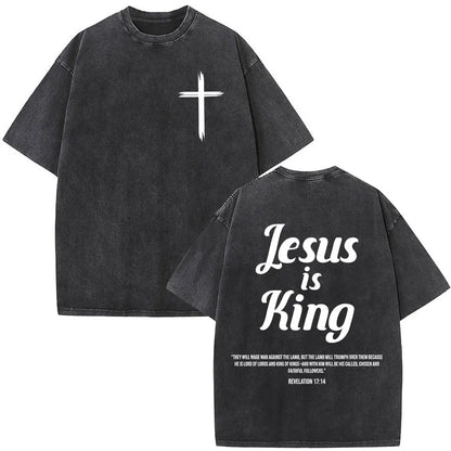 Vintage Washed Nothing But The Blood of Jesus Christian Bible Verse Comfort  T-shirts Men Women Fashion  T Shirt Street Wear